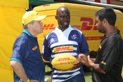 DHL Kenya receives the rugby ball at Nondes Club