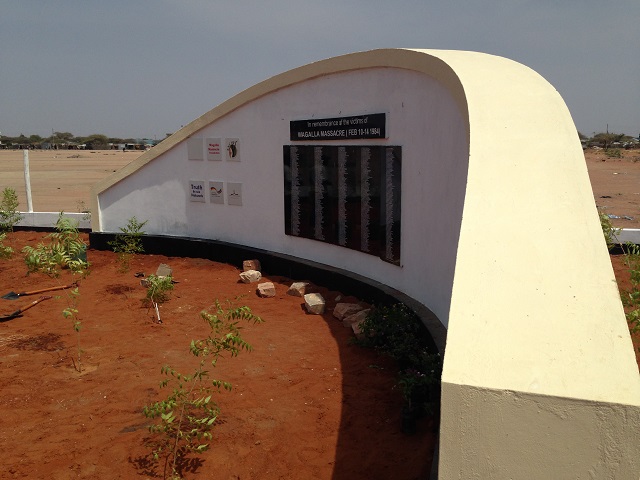 The Wagalla Massacre Monument at Korahey grounds, Wajir County. The monument is a national heritage site as recognised by The National Museums of Kenya