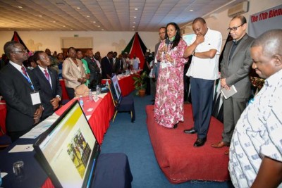 The President and Amb Amina Mohammed at the Balozi App Launch