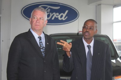 Jeff Nemeth (left), President and CEO of FORD Motor Company with David Kuria, CMC Ford Division Manager (1)