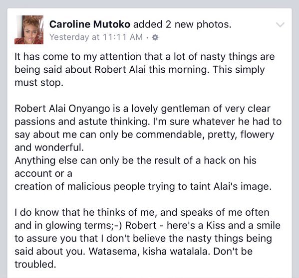 Caroline Mutoko response to Robert Alai