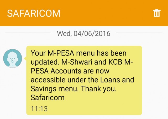 New M-PESA menu 1