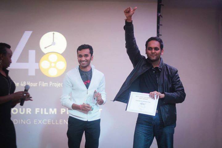 Sahil Gada and Kunjan D at the 48HOUR Project where they scooped a Best Film award as a Runner up 
