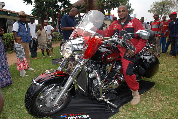 Tumaini Muthiga with his Kawasaki Vulcan