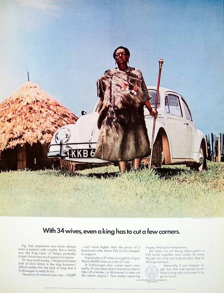 Senior Chief Njiiri in VW ad in 1966